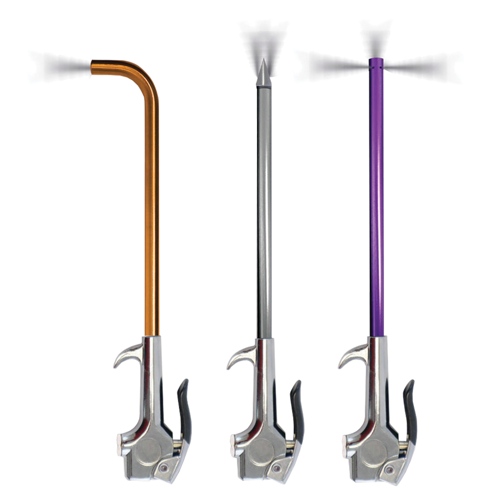 Three nozzle heads from IPA Tool's  Three-Piece Specialty Blow-Gun Assortment