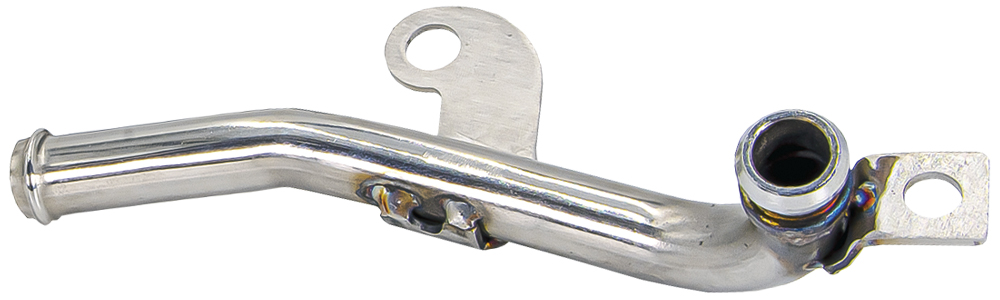 Close view of PPE's 304 stainless steel coolant reroute tube
