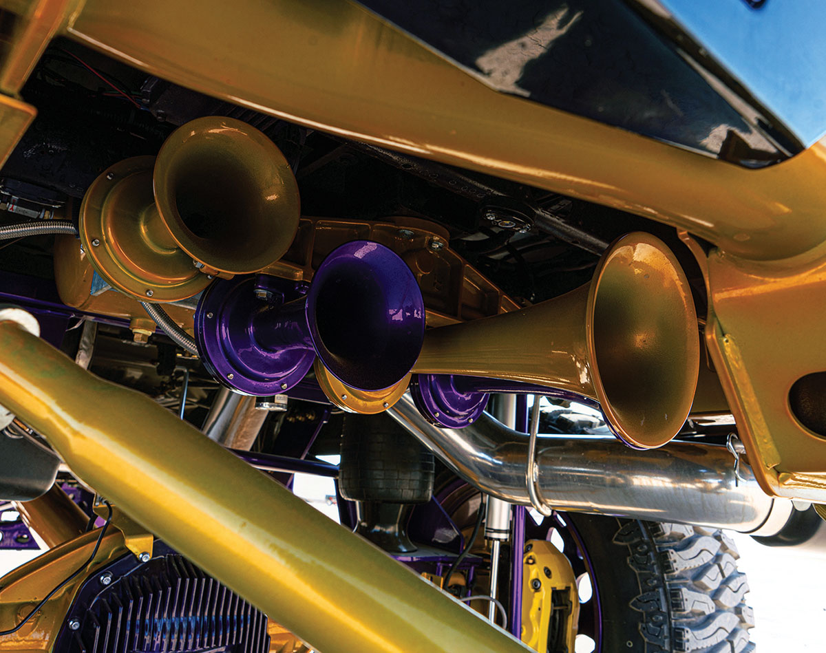 Close up view of horns