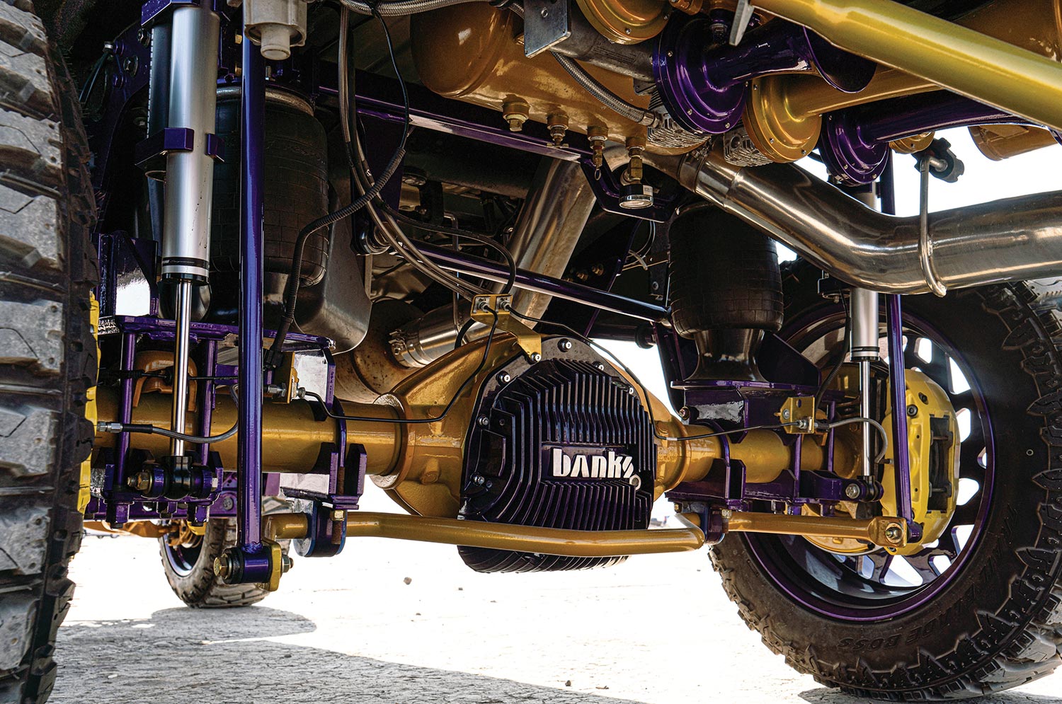 Under view of truck suspension