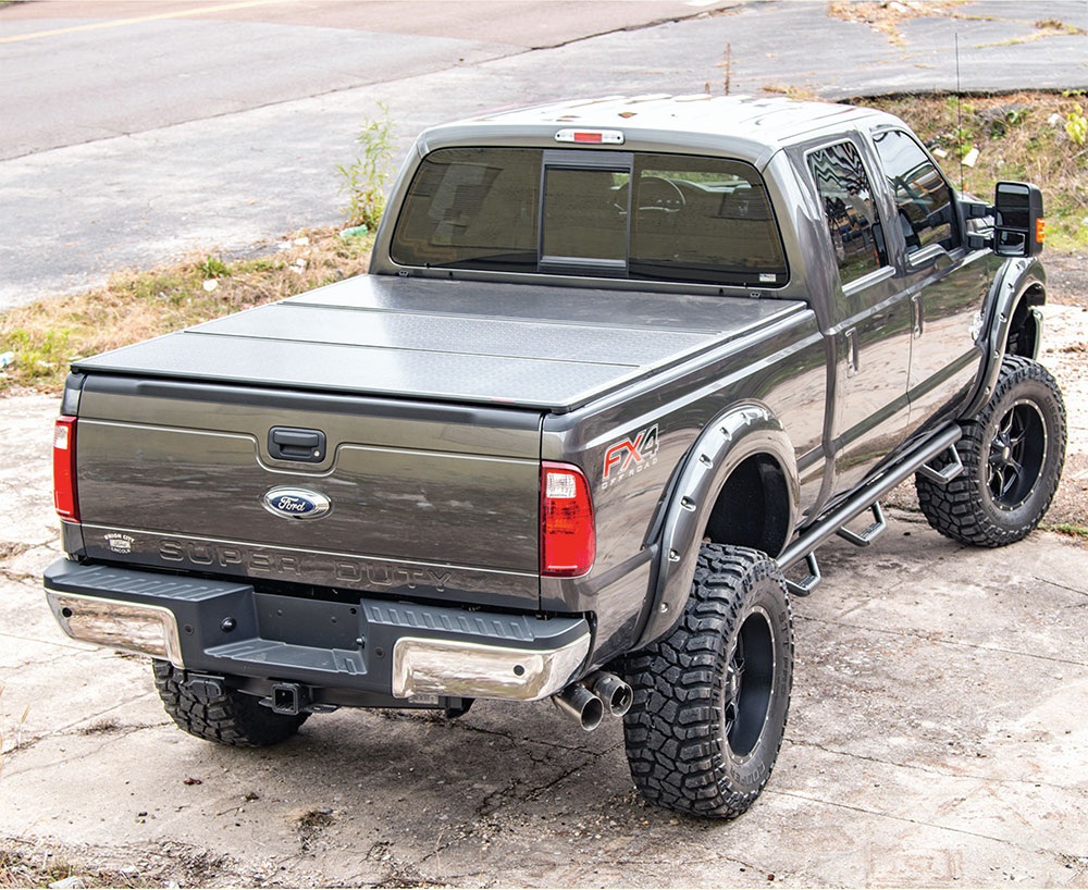 Rough Country’s Tri-Fold Tonneau Hard Cover on truck