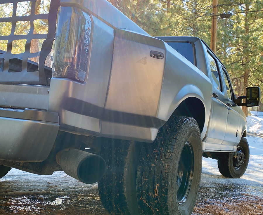 Tires and exhaust on a 1995 Ford F350 Power Stroke