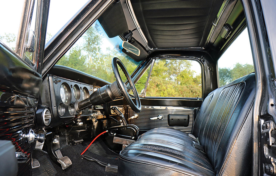 Interior of a truck