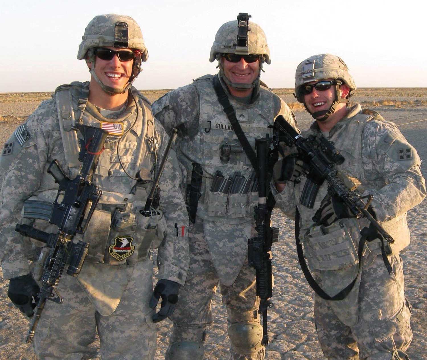 three troops in the dessert