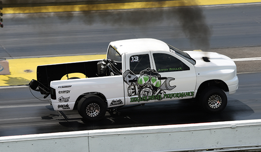 white truck racing