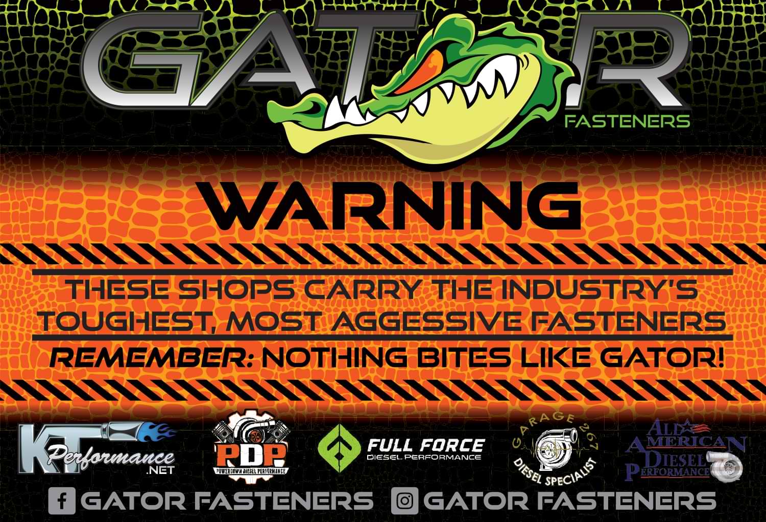 KT Performance Gator Fasteners Advertisement