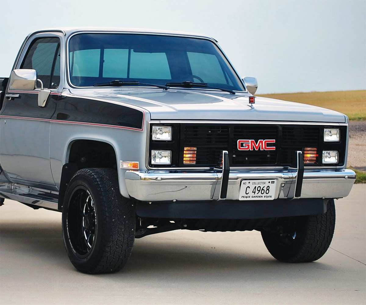 Durasquare truck tires and grill frontal view