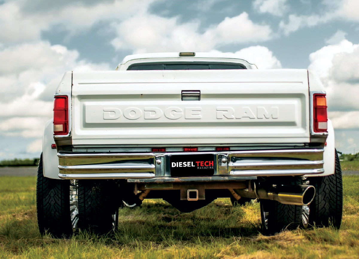 Rear side view of truck