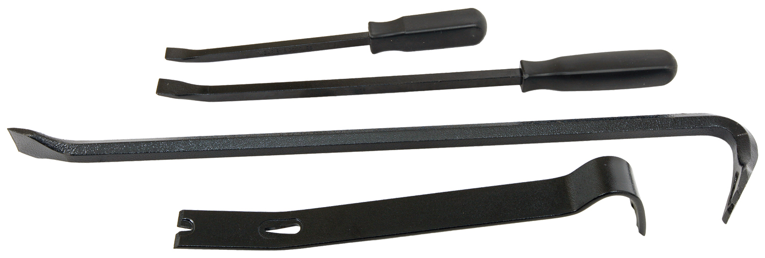 the Summit Racing Pry Bar Set, displaying four pieces