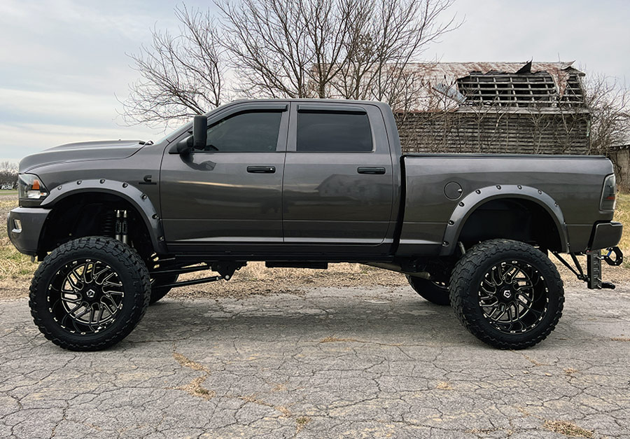 gray lifted truck