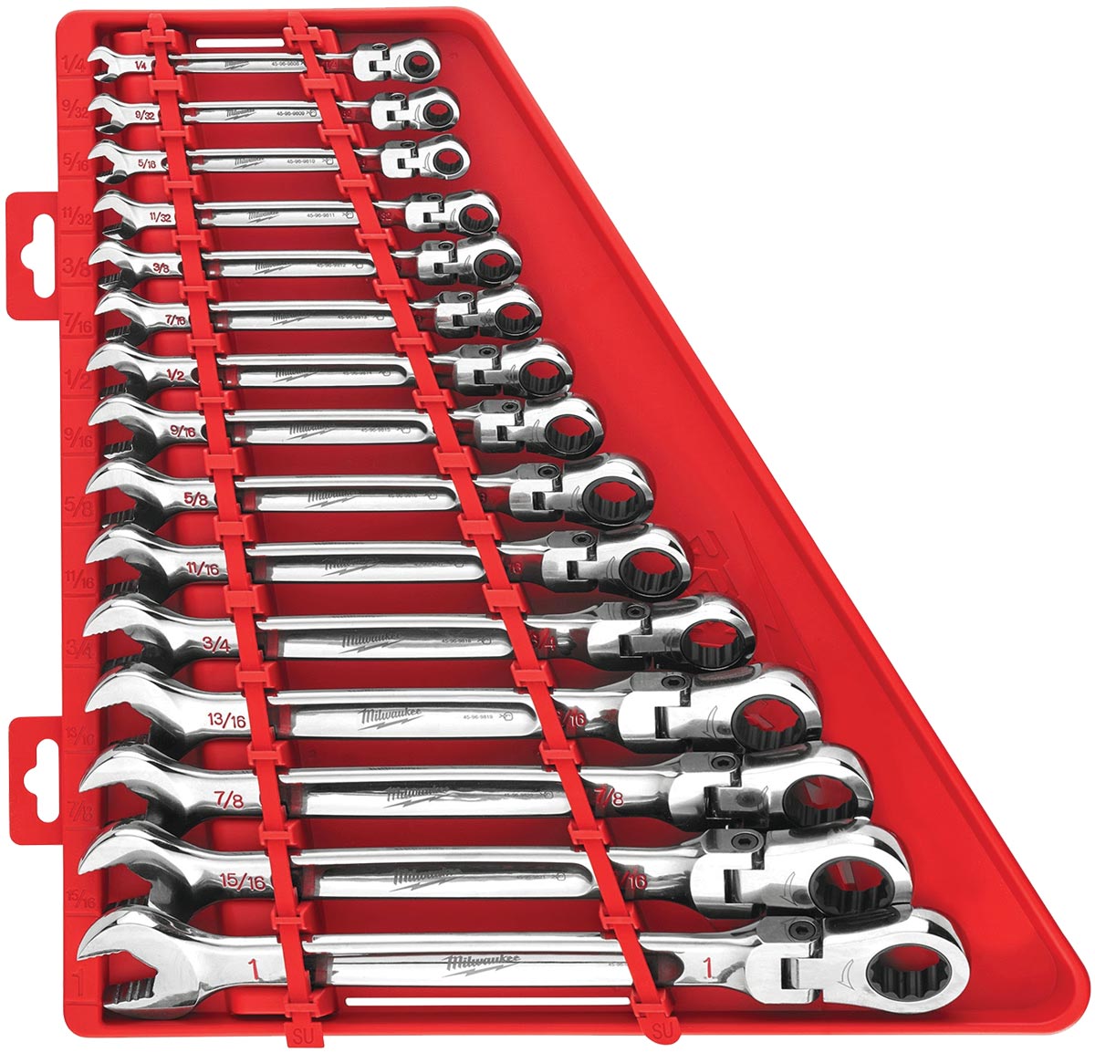 Milwaukee 15-Piece Flex Head Ratcheting Combination Wrench Set