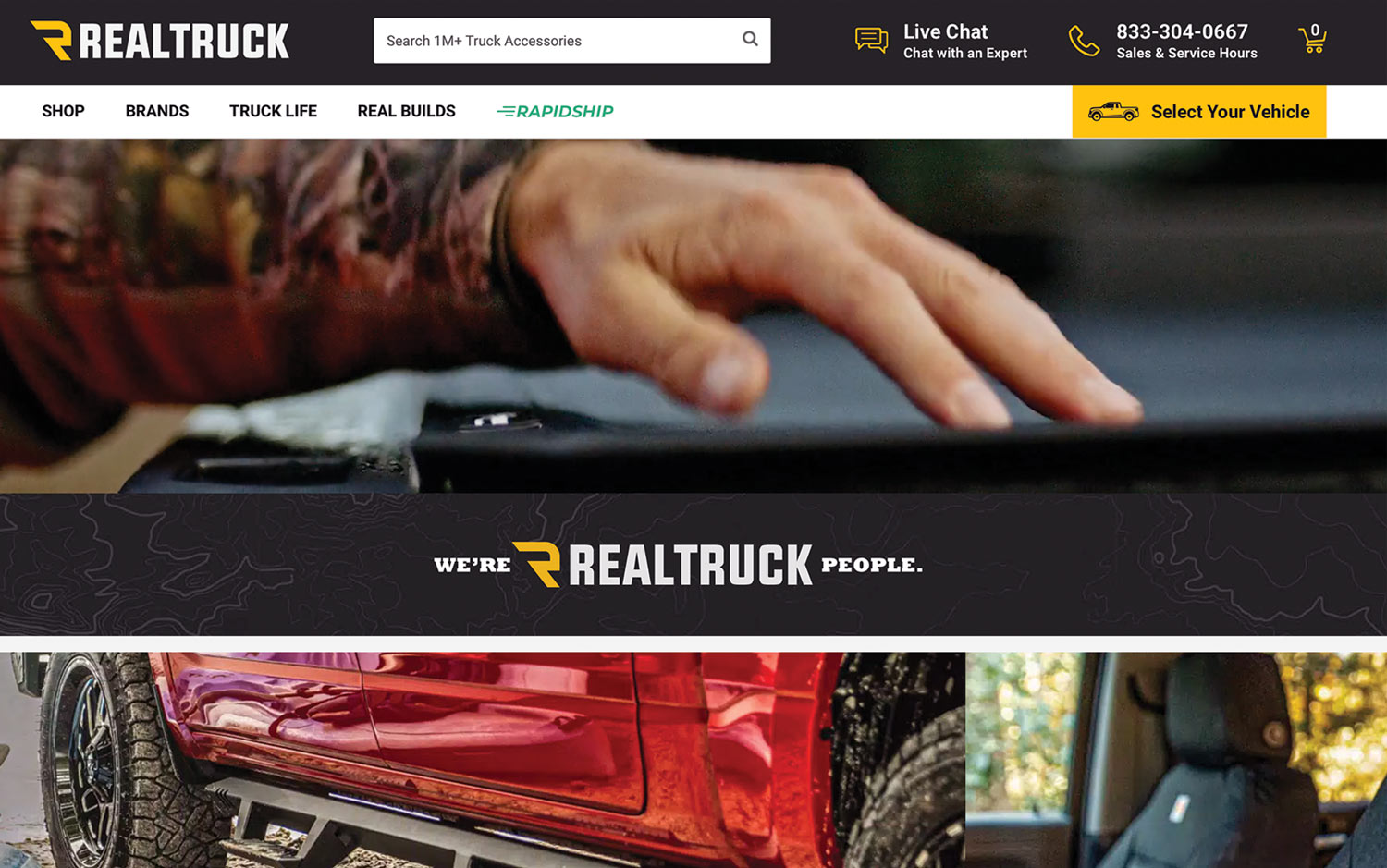 screenshot of RealTruck website desktop interface