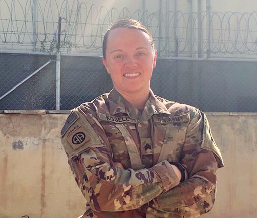 Sarina Kissell in her military gear