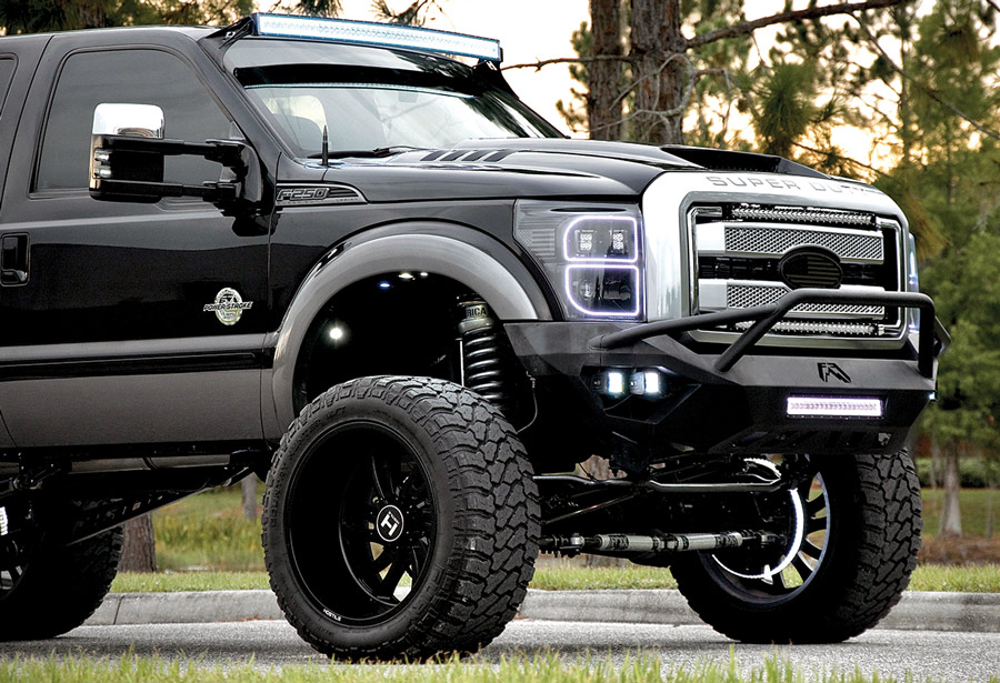 truck with neon lights