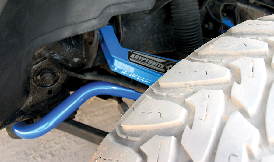 close up of blue parts for a truck