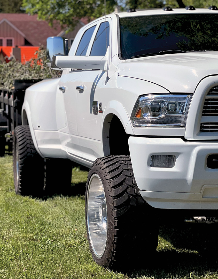 RAM truck view of tire and doors