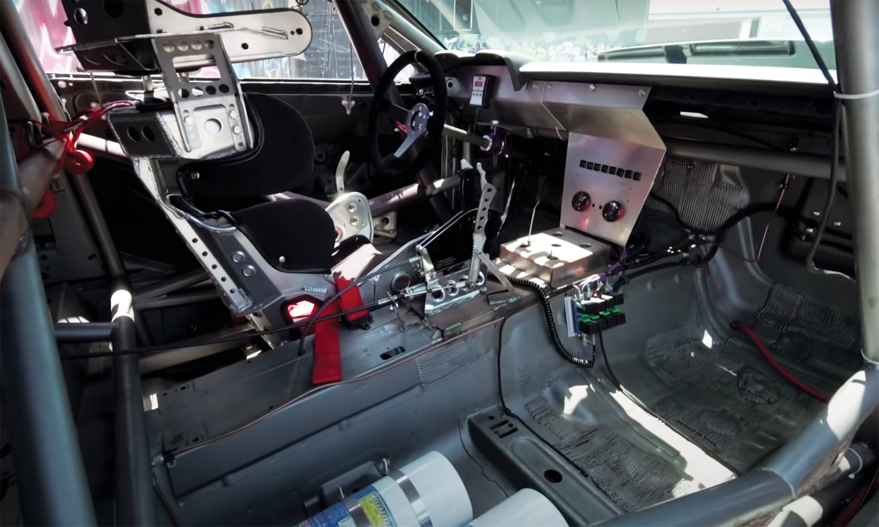 Stripped interior of Camaro