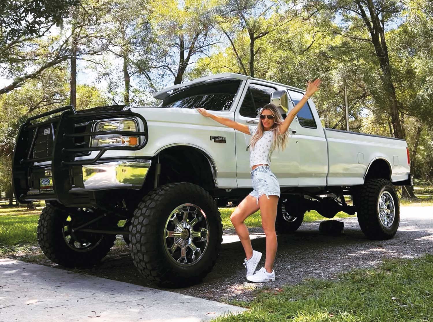 Lindsay Rivera next to her truck