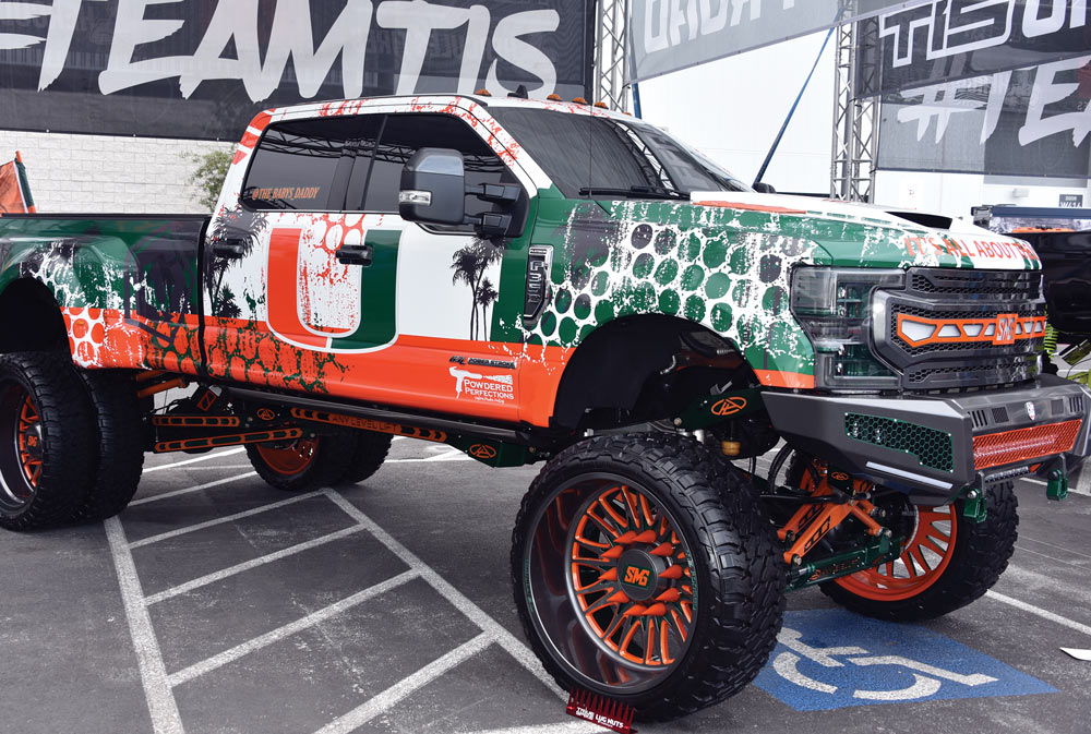 University of Miami customized lifted truck