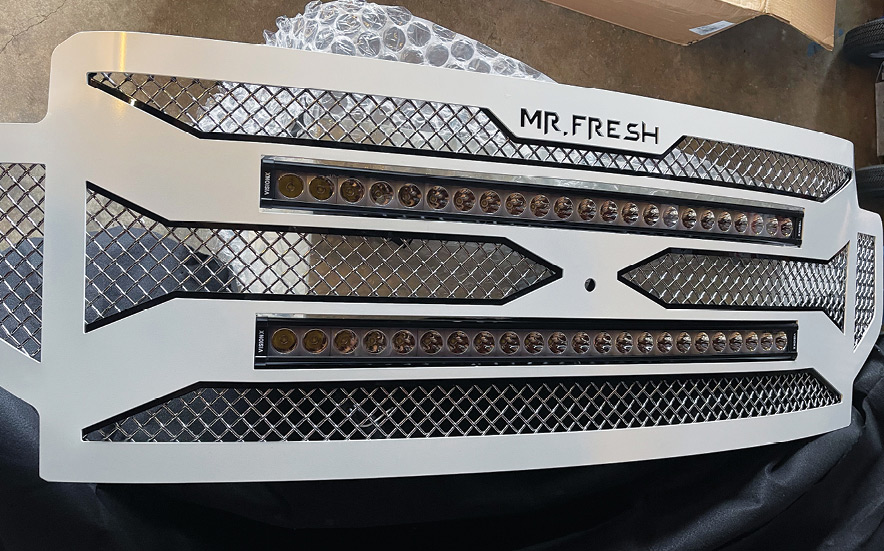 Custom "Mr. Fresh" grille with inset LEDs